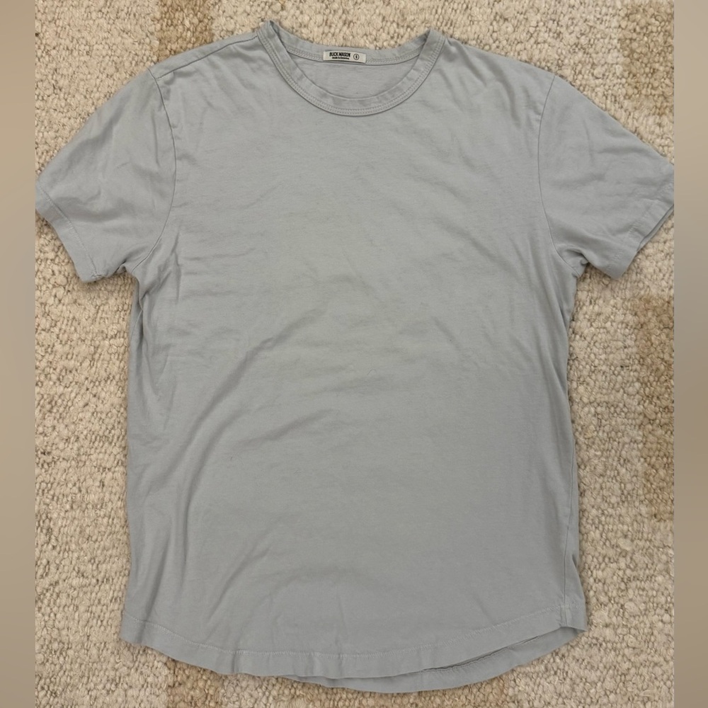 Buck Mason Men's Pima Curved Hem Crew Neck T-Shirt